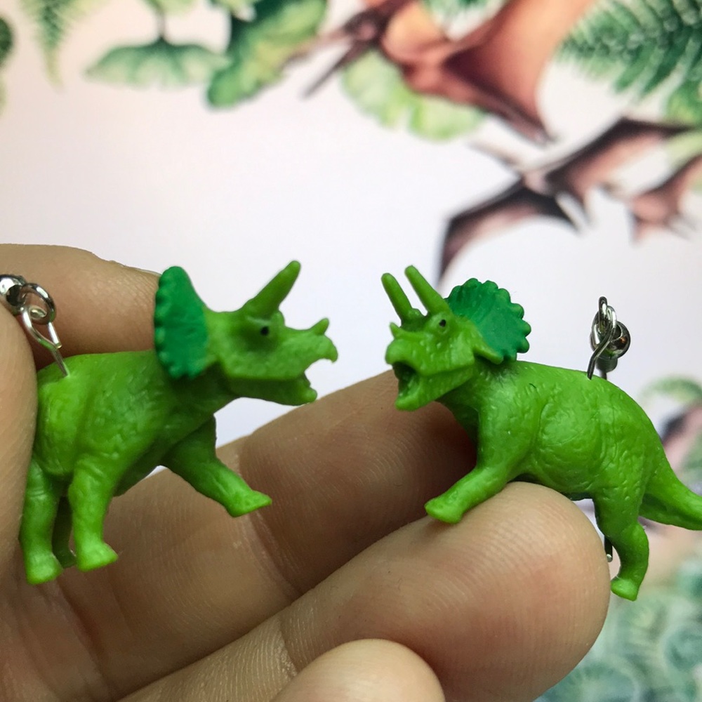 Triceratops earrings